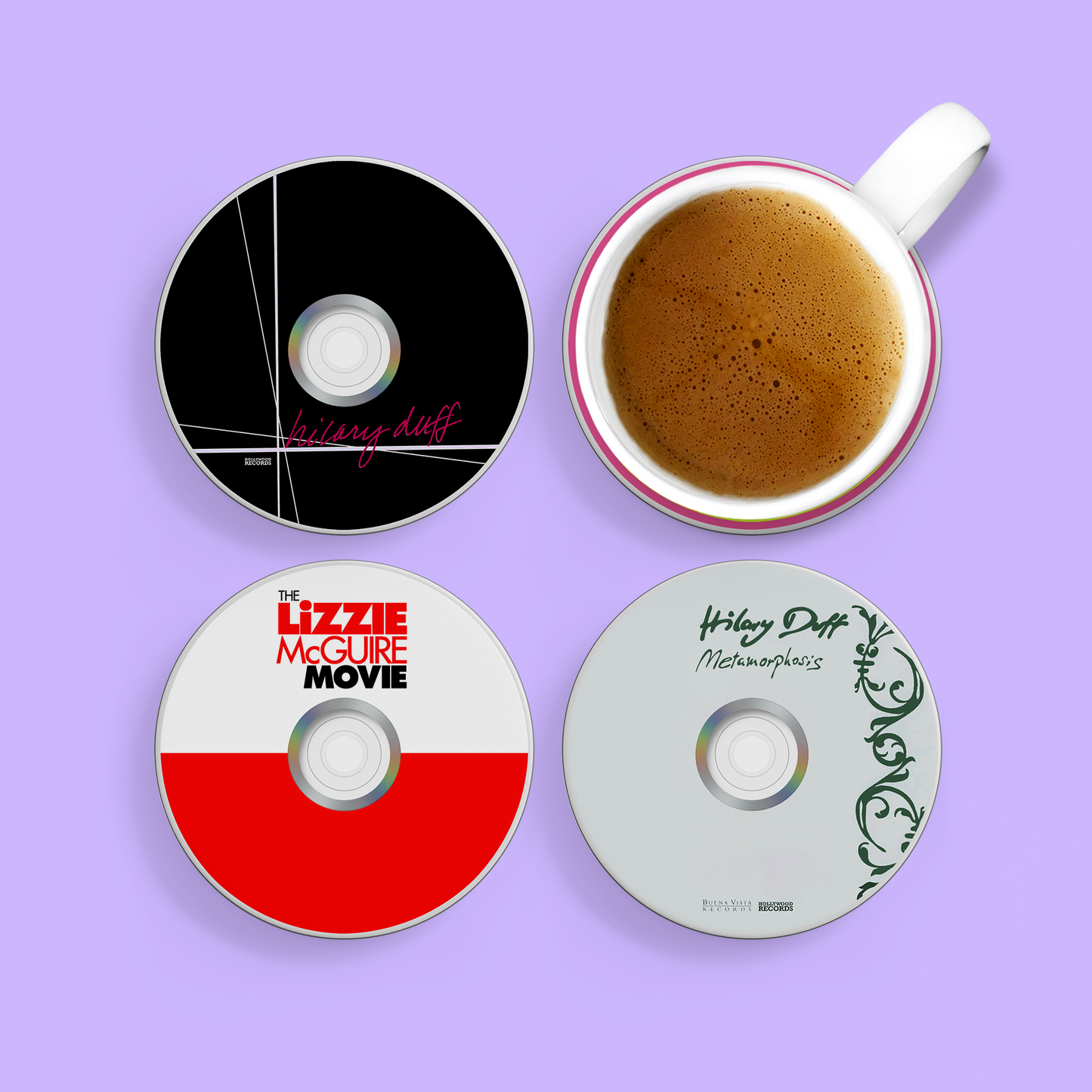 Throwback CD Coasters - Hilary Duff & Lizzie McGuire