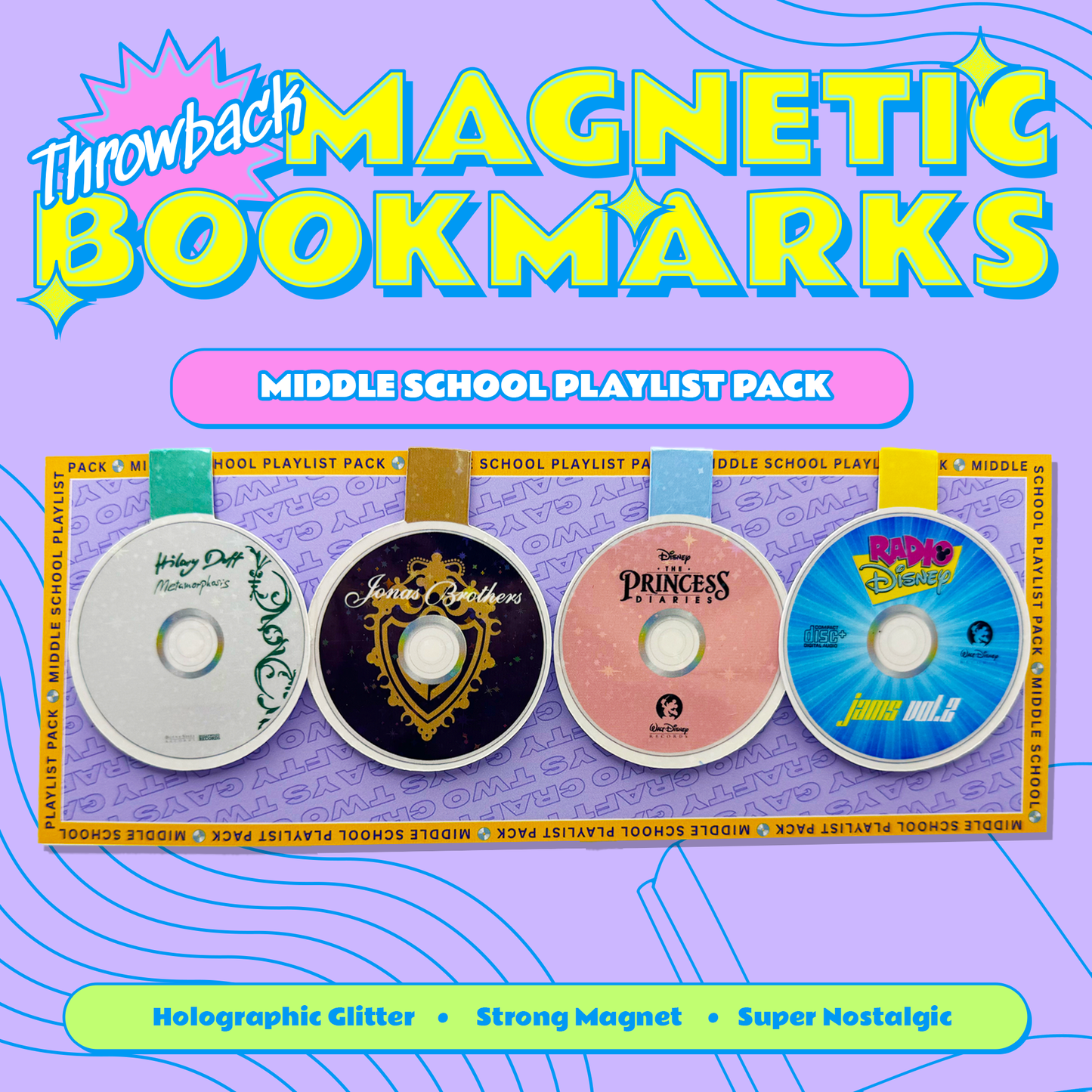 Throwback Magnetic Bookmarks - Middle School Playlist Pack