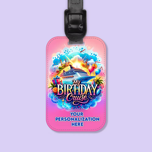 Birthday Cruise Personalized Luggage Tag - Two Crafty Gays