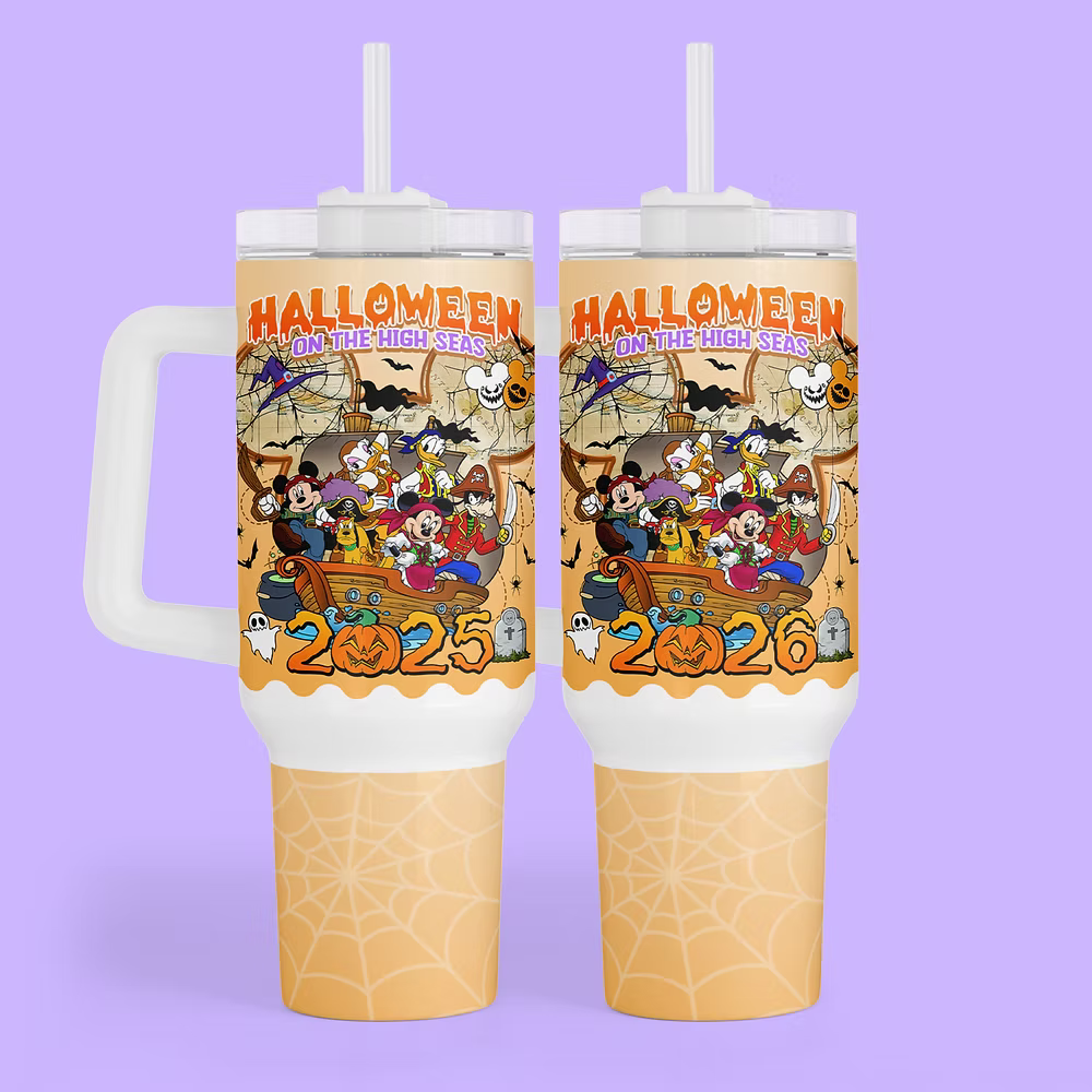 Disney Cruise 40 oz Quencher Tumbler - Halloween on the High Seas 2026 - Two Crafty Gays