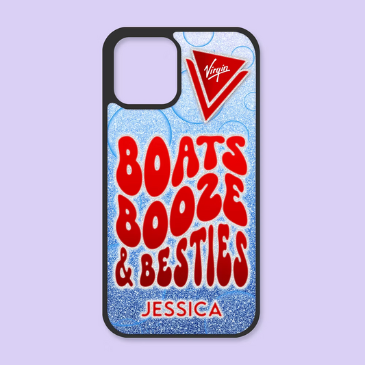 Virgin Voyages Personalized iPhone Case - Boats, Booze & Besties - Two Crafty Gays