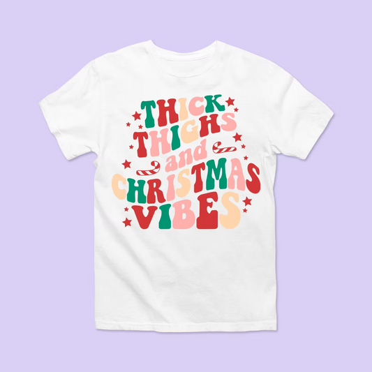 Thick Thighs and Christmas Vibes Shirt - Two Crafty Gays