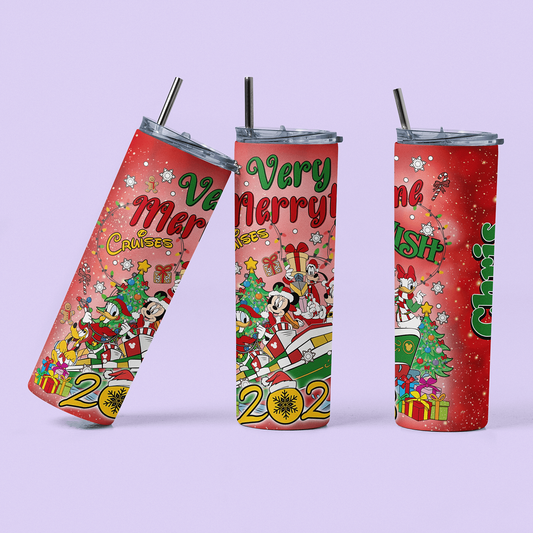Disney Cruise Personalized Tumbler - Merrytime Christmas - Two Crafty Gays