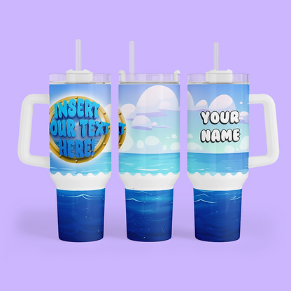 Cruise 40 oz Quencher Tumbler - Personalized Text - Two Crafty Gays