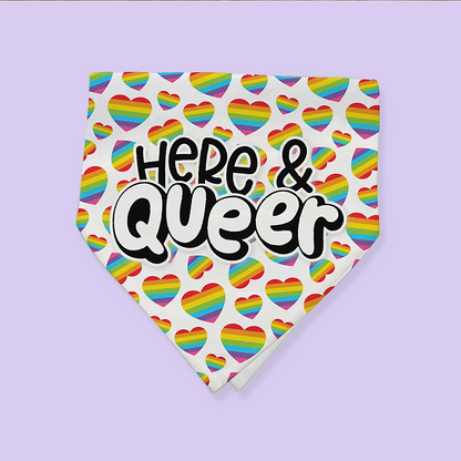 Pride Pet Bandana - Here & Queer - Two Crafty Gays