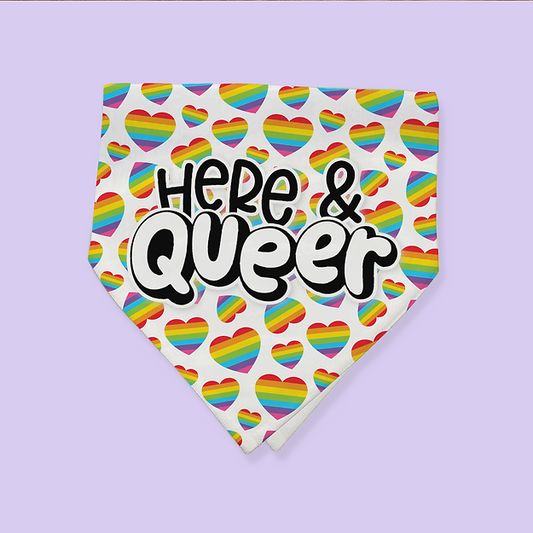Pride Pet Bandana - Here & Queer - Two Crafty Gays
