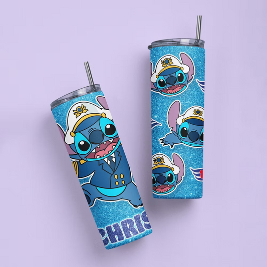 Disney Cruise Personalized Tumbler - Stitch - Two Crafty Gays