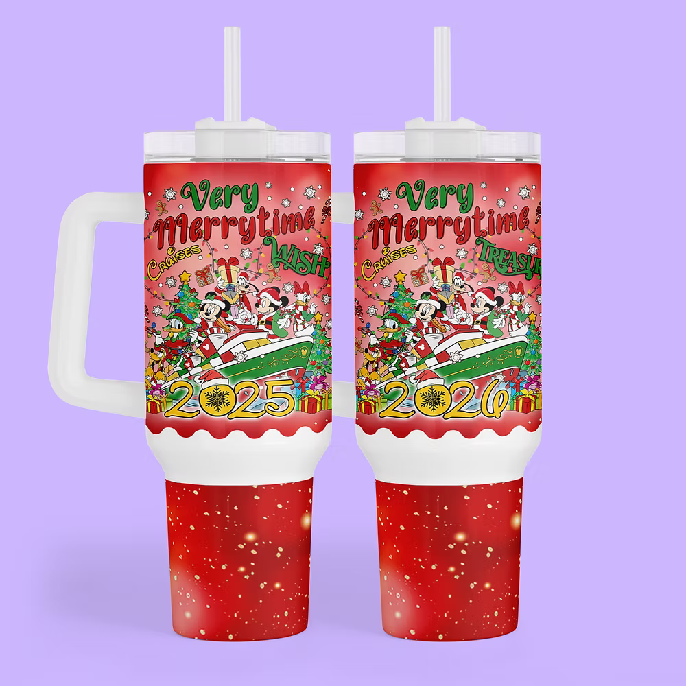 Disney Cruise 40 oz Quencher Tumbler - Merrytime Christmas 2026 - Two Crafty Gays