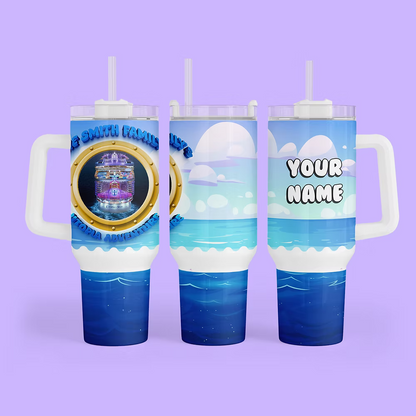 Royal Caribbean Cruise 40 oz Quencher Tumbler - Two Crafty Gays