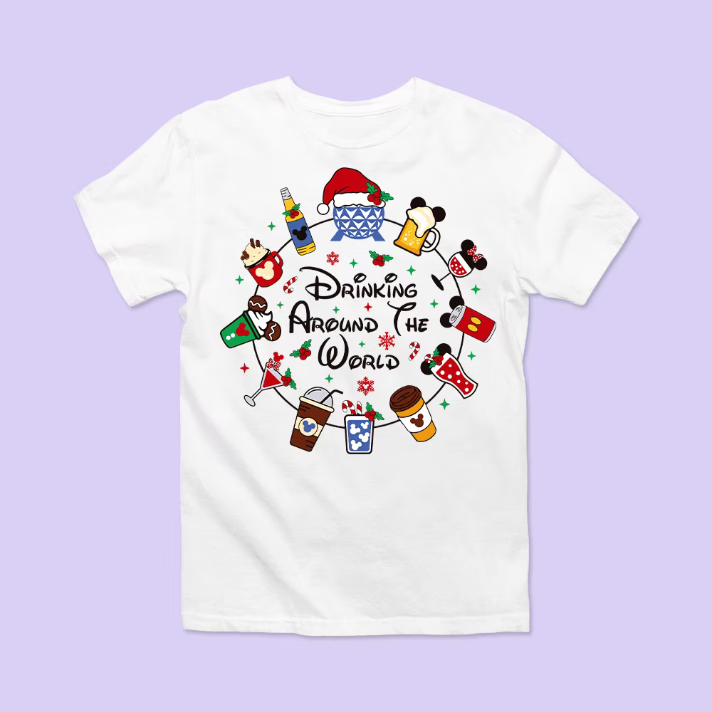 Disney Christmas Shirt - Drinking Around the World - Two Crafty Gays