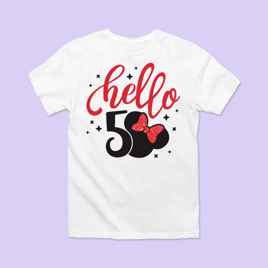 Disney Birthday Shirt - Hello 50 - Two Crafty Gays