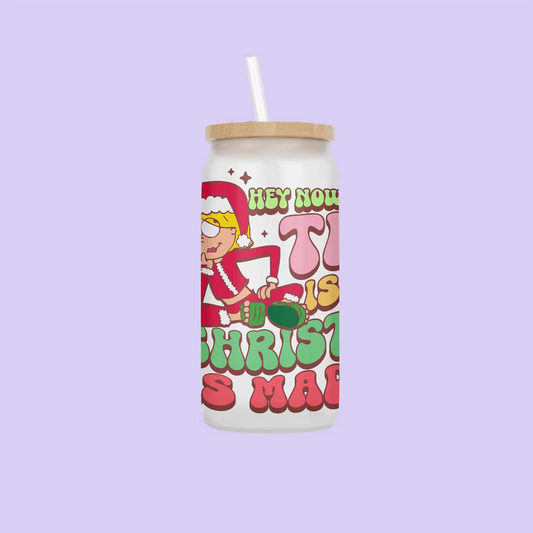 Lizzie McGuire Christmas Drinking Glass - Two Crafty Gays