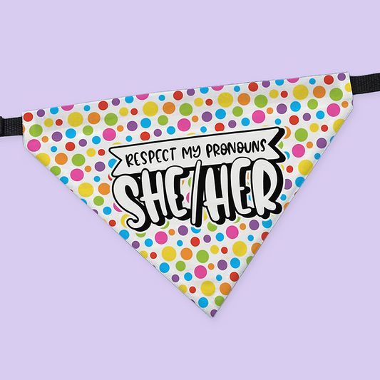 Pride Pet Collar Bandana - She/Her - Two Crafty Gays