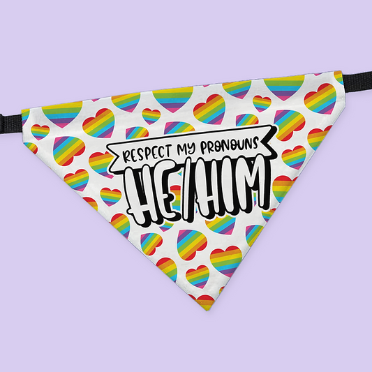Pride Pet Collar Bandana - He/Him - Two Crafty Gays