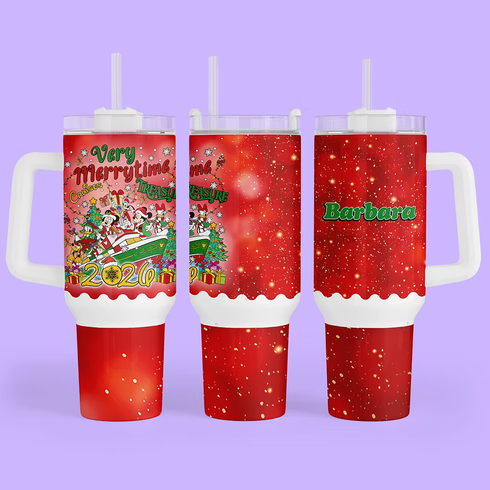 Disney Cruise 40 oz Quencher Tumbler - Merrytime Christmas 2026 - Two Crafty Gays