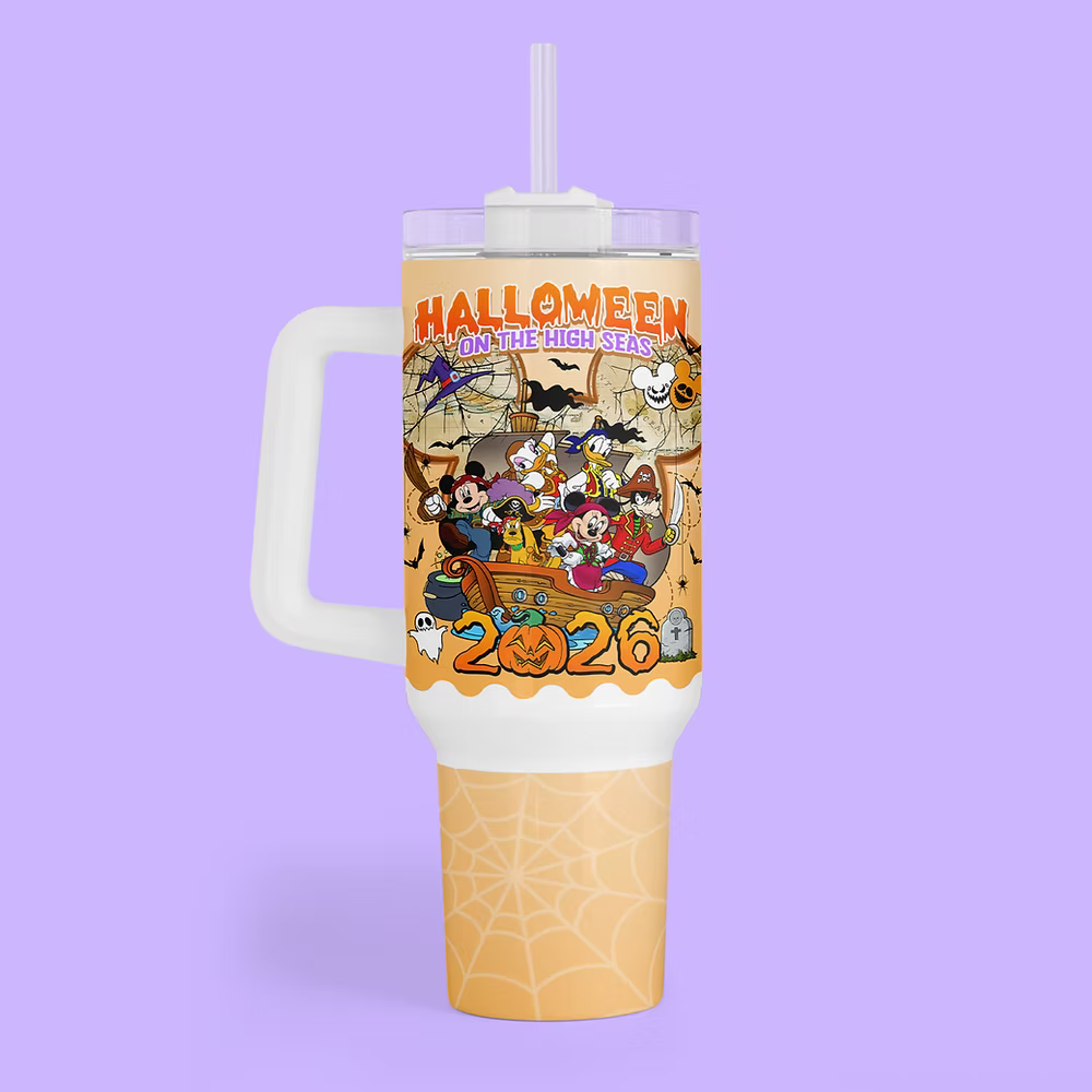 Disney Cruise 40 oz Quencher Tumbler - Halloween on the High Seas 2026 - Two Crafty Gays
