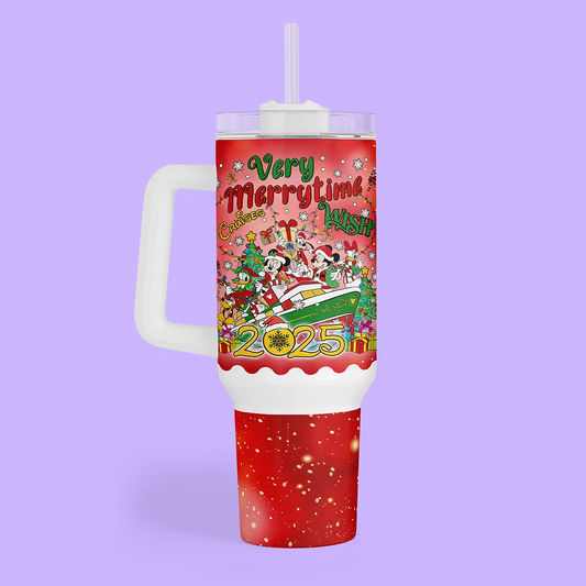 Disney Cruise 40 oz Quencher Tumbler - Merrytime Christmas 2025 - Two Crafty Gays