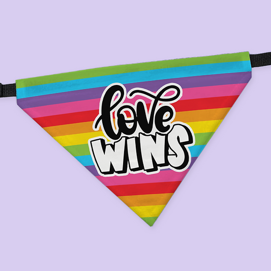 Pride Pet Collar Bandana - Love Wins - Two Crafty Gays