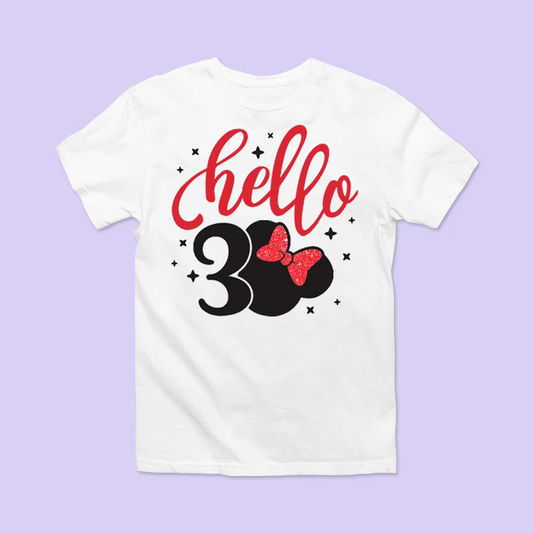 Disney Birthday Shirt - Hello 30 - Two Crafty Gays