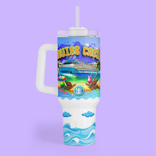 Royal Caribbean Cruise Crew 40 oz Quencher Tumbler - Icon of the Seas - Two Crafty Gays