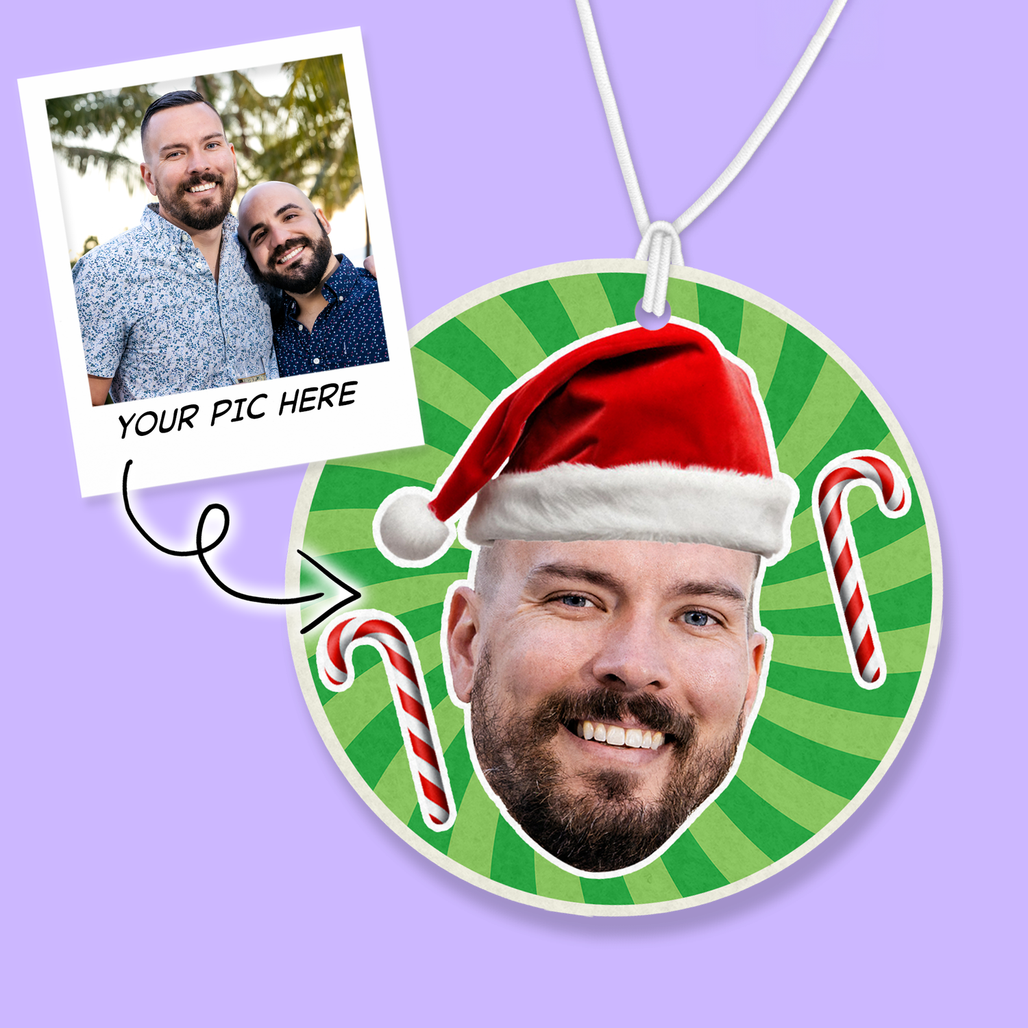 Custom Photo Air Freshener - Christmas - Two Crafty Gays
