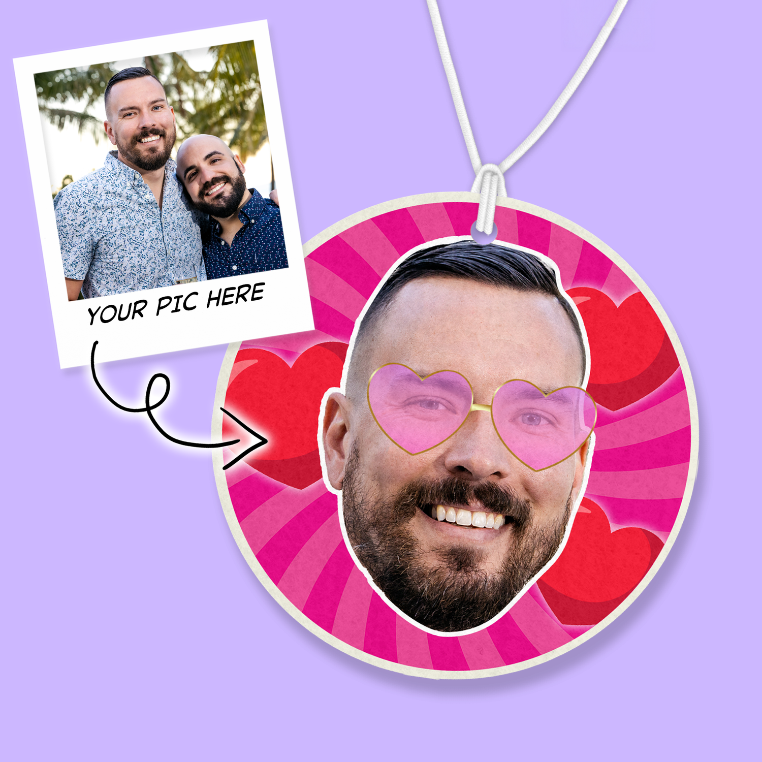 Custom Photo Air Freshener - Valentine's Day - Two Crafty Gays