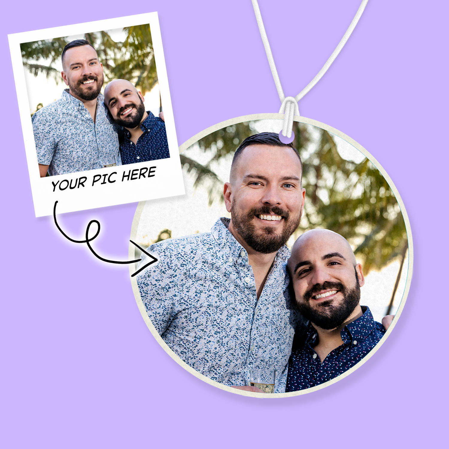 Custom Photo Air Freshener - Two Crafty Gays