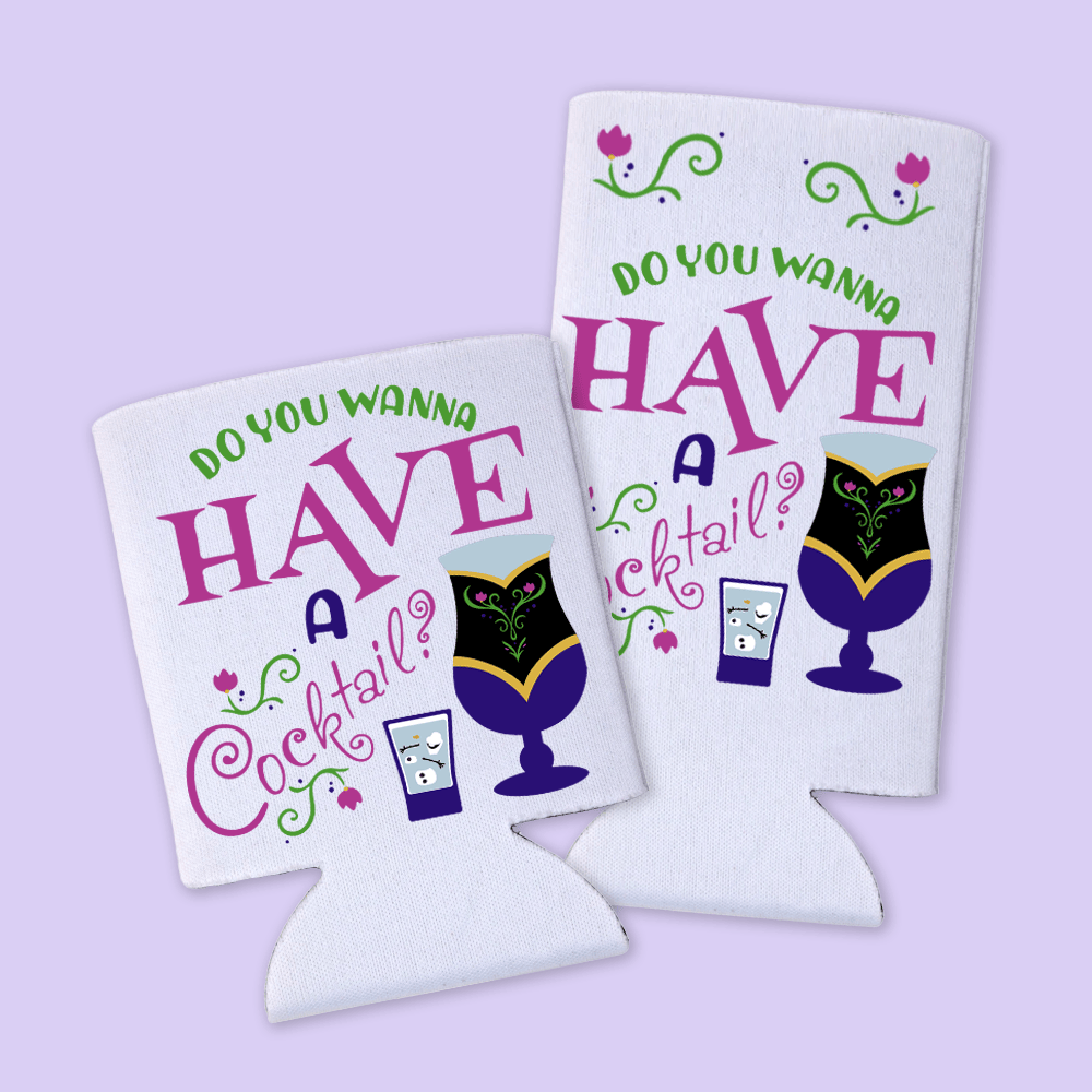 Disney Epcot Can Cooler - Wanna Have a Cocktail - Two Crafty Gays