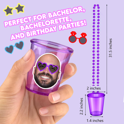 Custom Photo Beaded Shot Glasses - 12 Pack - Two Crafty Gays
