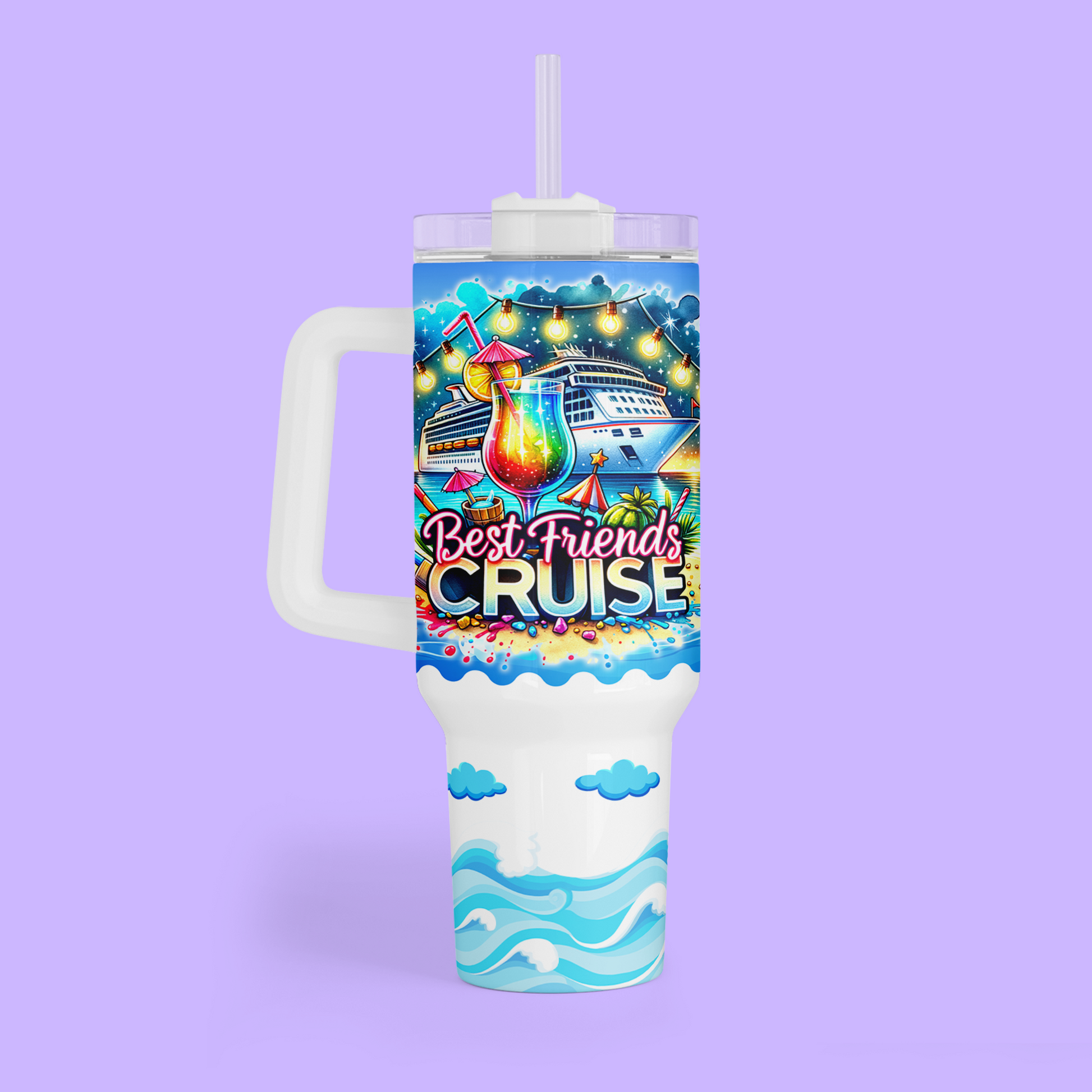 Cruise 40 oz Quencher Tumbler - Best Friends Cruise - Two Crafty Gays
