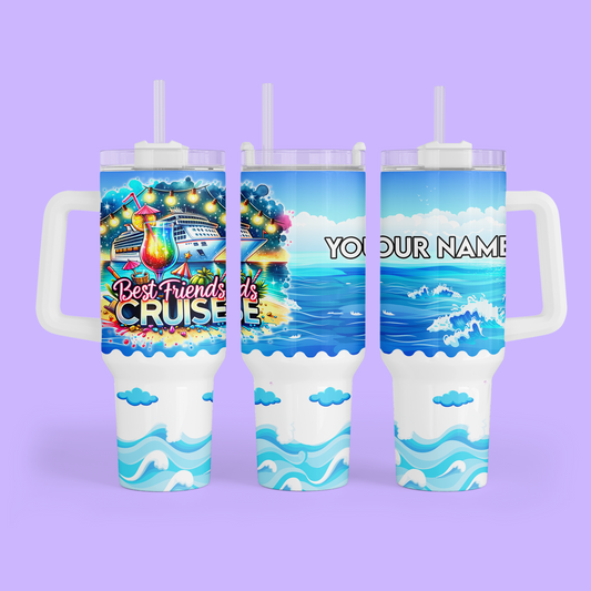 Cruise 40 oz Quencher Tumbler - Best Friends Cruise - Two Crafty Gays