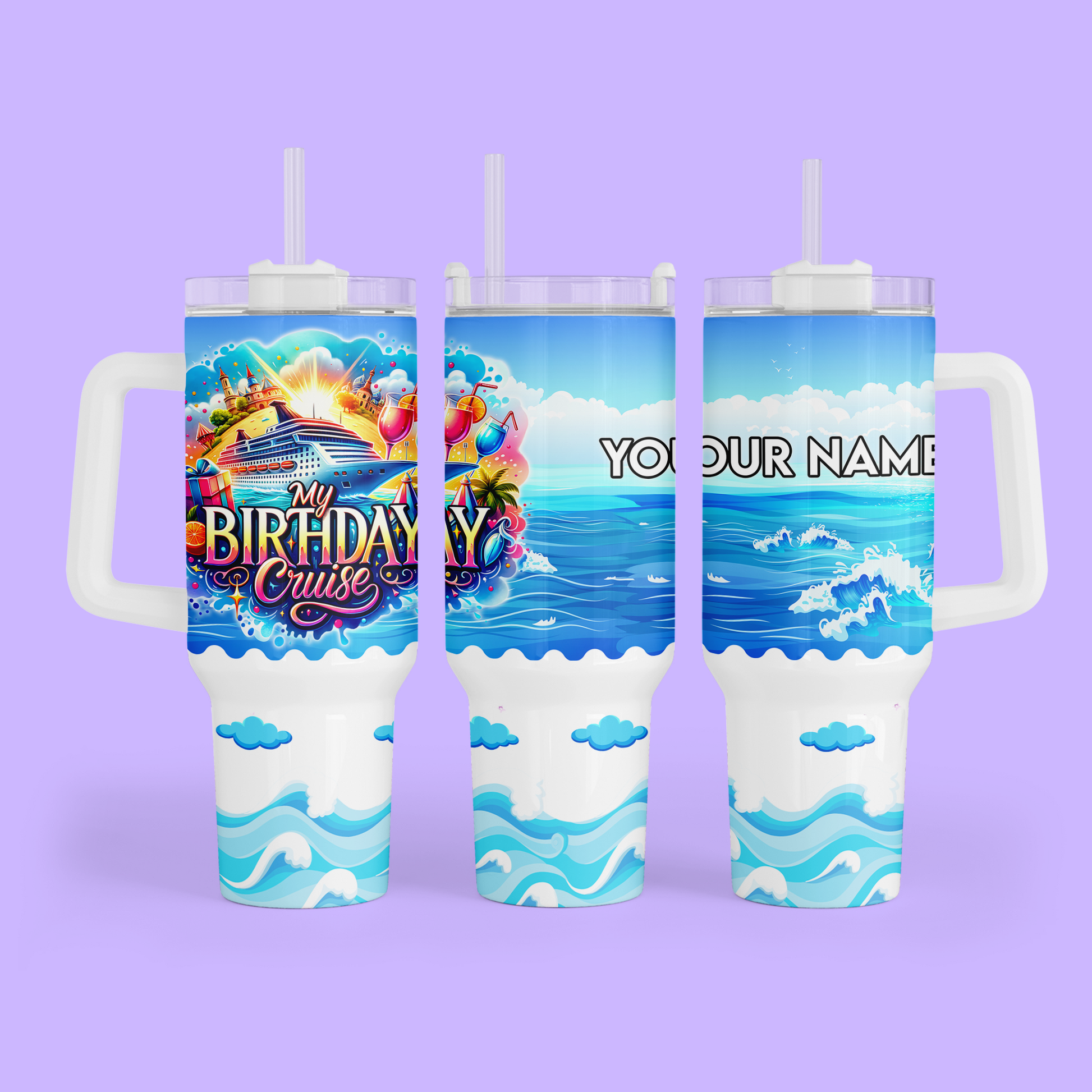 Cruise 40 oz Quencher Tumbler - Birthday Cruise - Two Crafty Gays