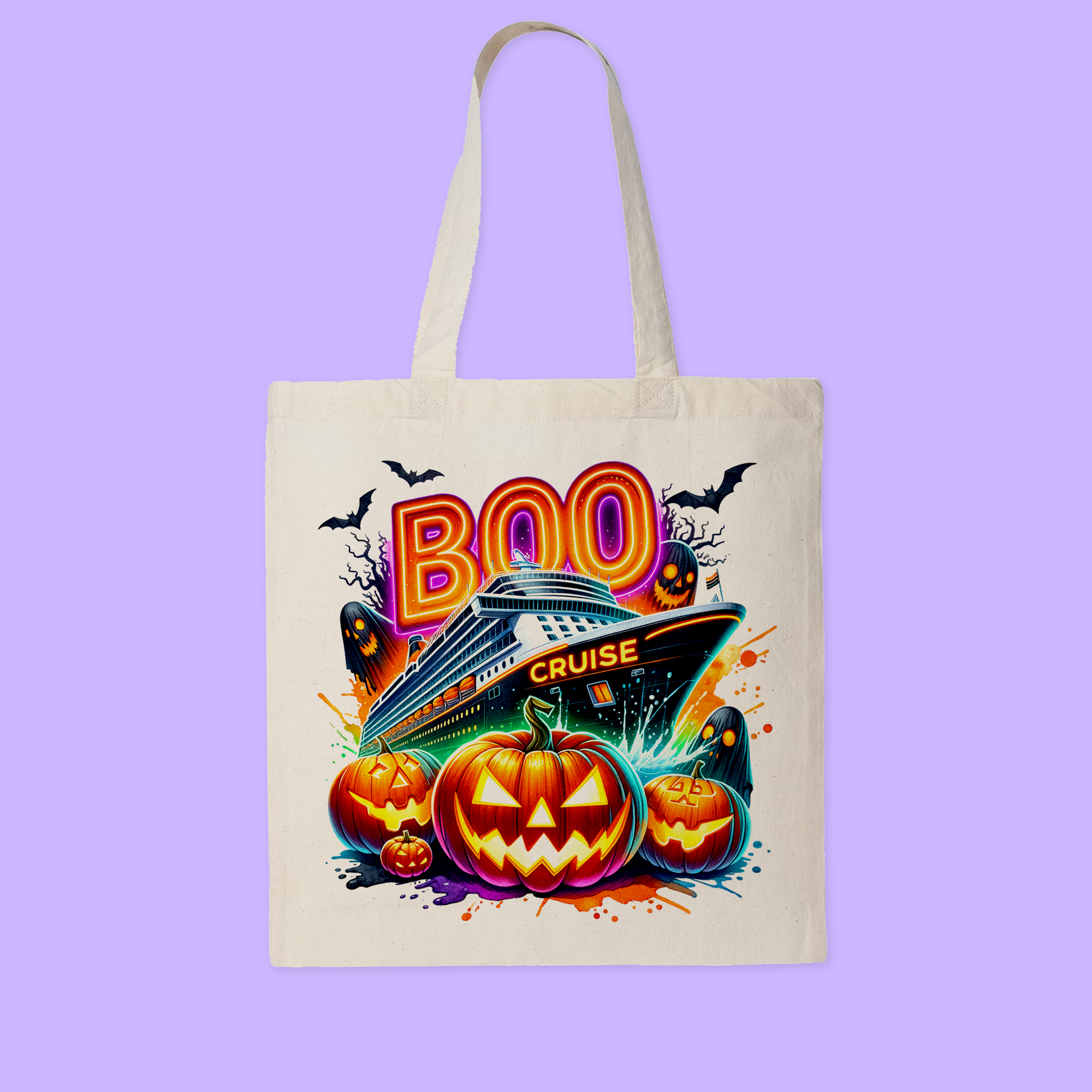 Personalized Halloween Tote Bag - Boo Cruise - Two Crafty Gays