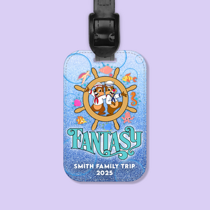 Disney Cruise Line Personalized Luggage Tag - Mickey & Friends - Two Crafty Gays