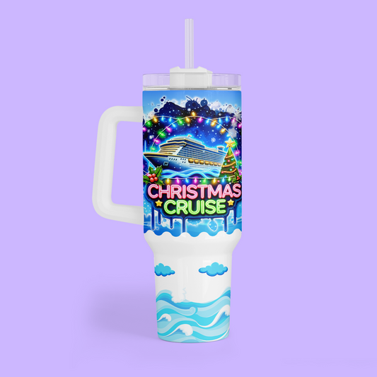 Cruise 40 oz Quencher Tumbler - Christmas Cruise - Two Crafty Gays