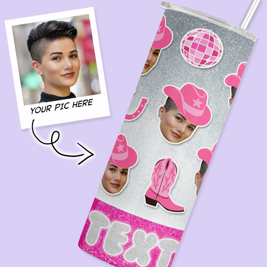 Cutout Face Personalized Tumbler - Bachelorette Last Rodeo - Two Crafty Gays