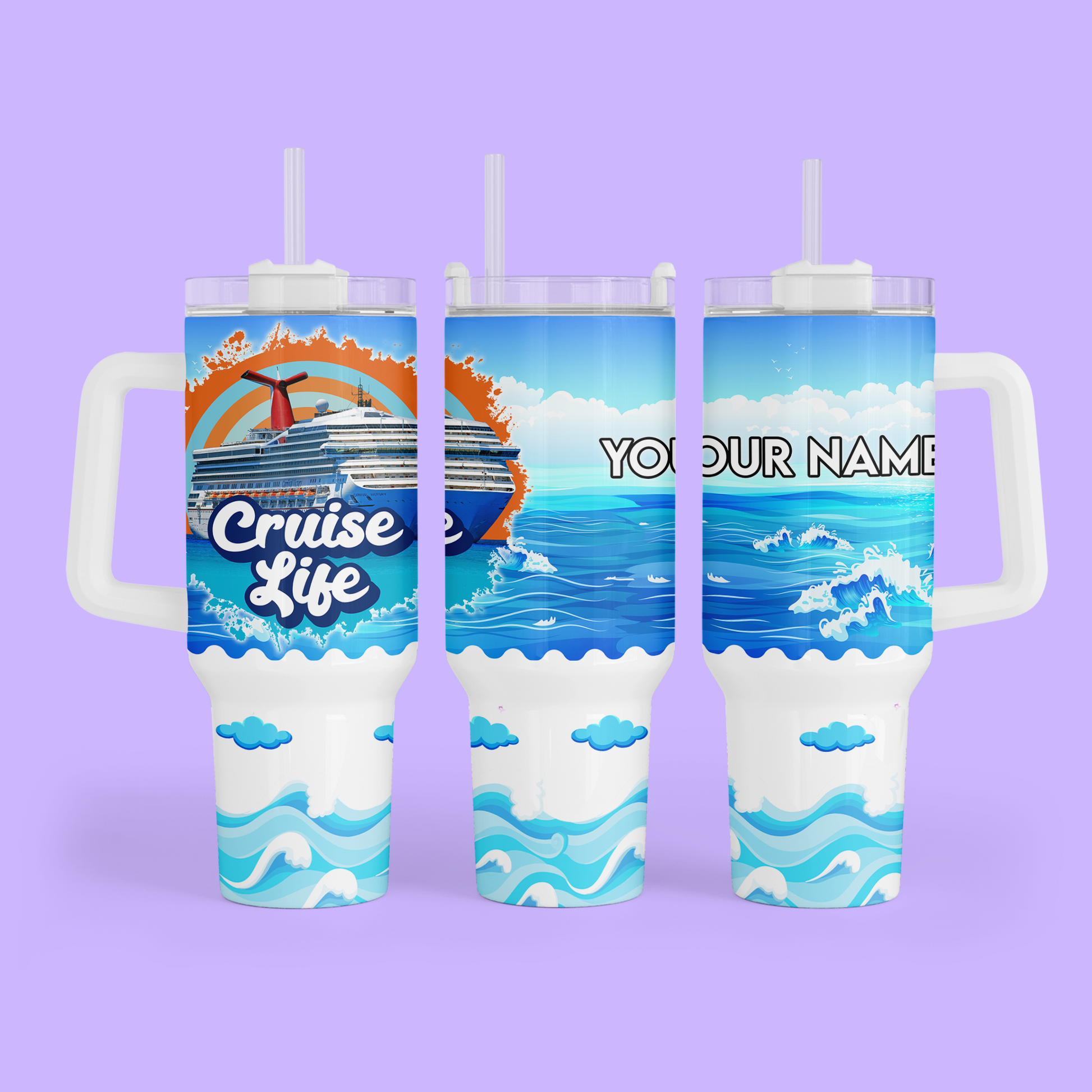 Carnival Cruise 40 oz Quencher Tumbler - Cruise Life - Two Crafty Gays