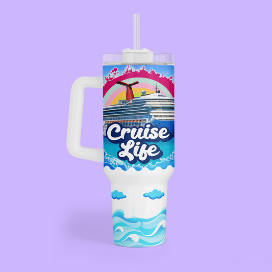 Carnival Cruise 40 oz Quencher Tumbler - Cruise Life - Two Crafty Gays