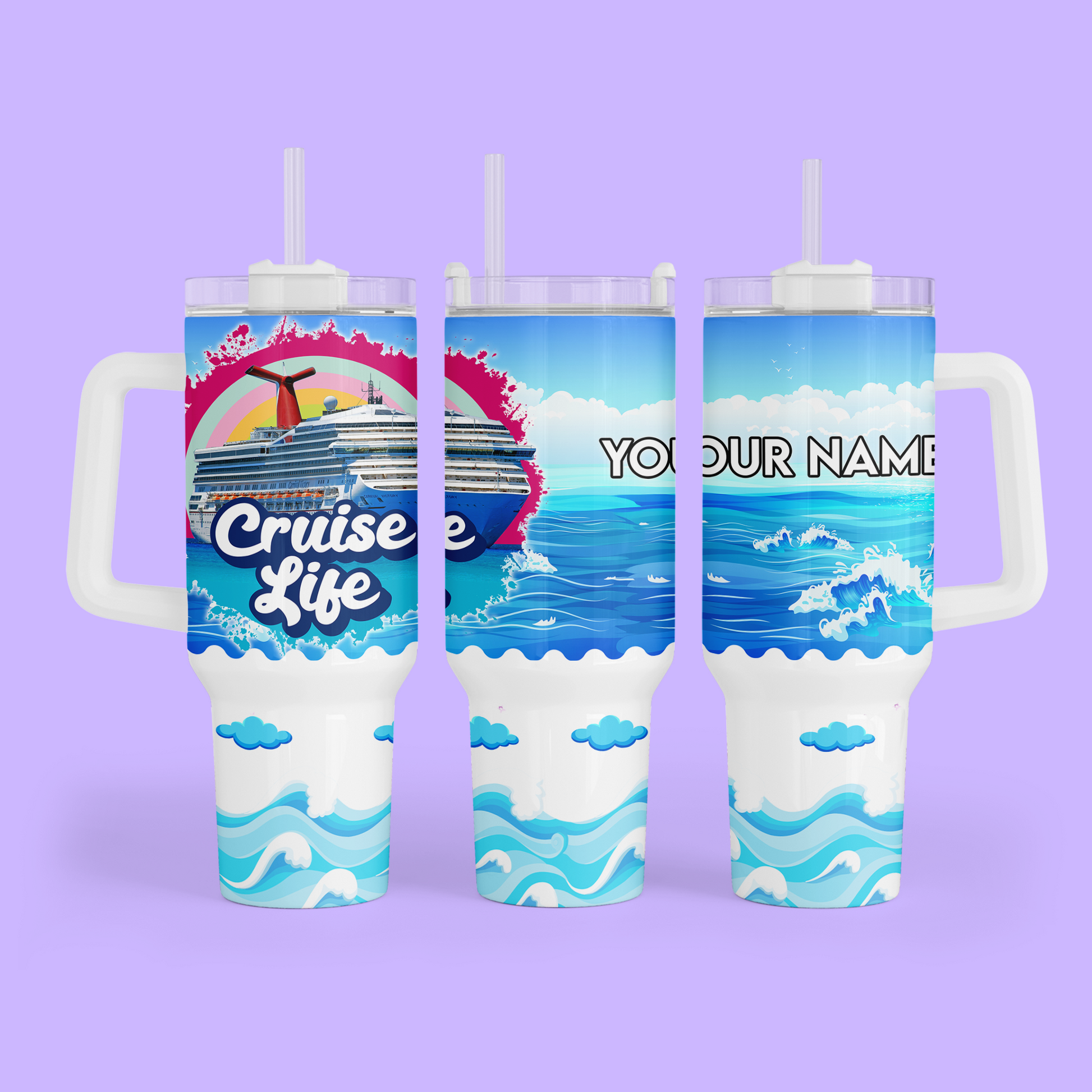 Carnival Cruise 40 oz Quencher Tumbler - Cruise Life - Two Crafty Gays
