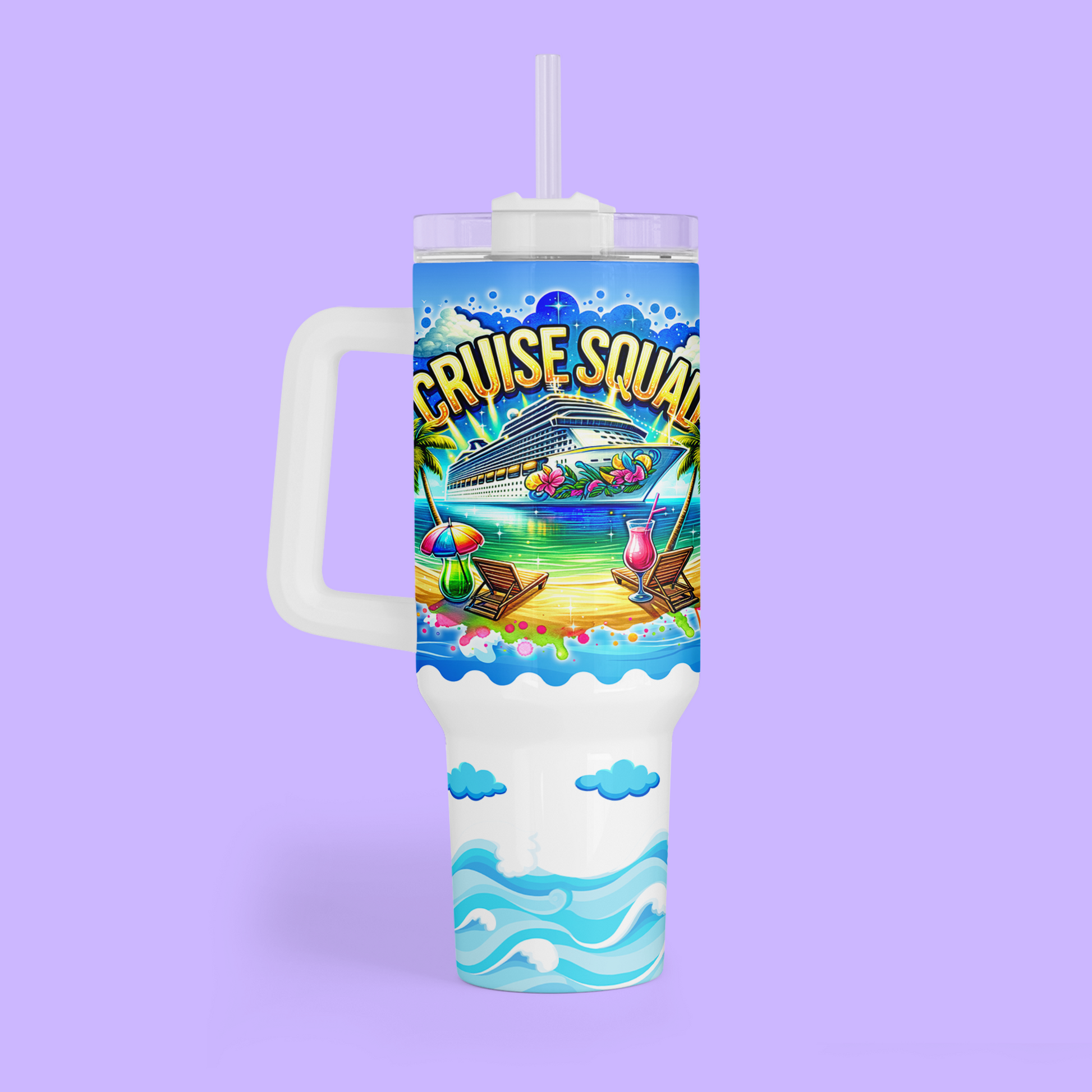 Cruise 40 oz Quencher Tumbler - Cruise Squad - Two Crafty Gays