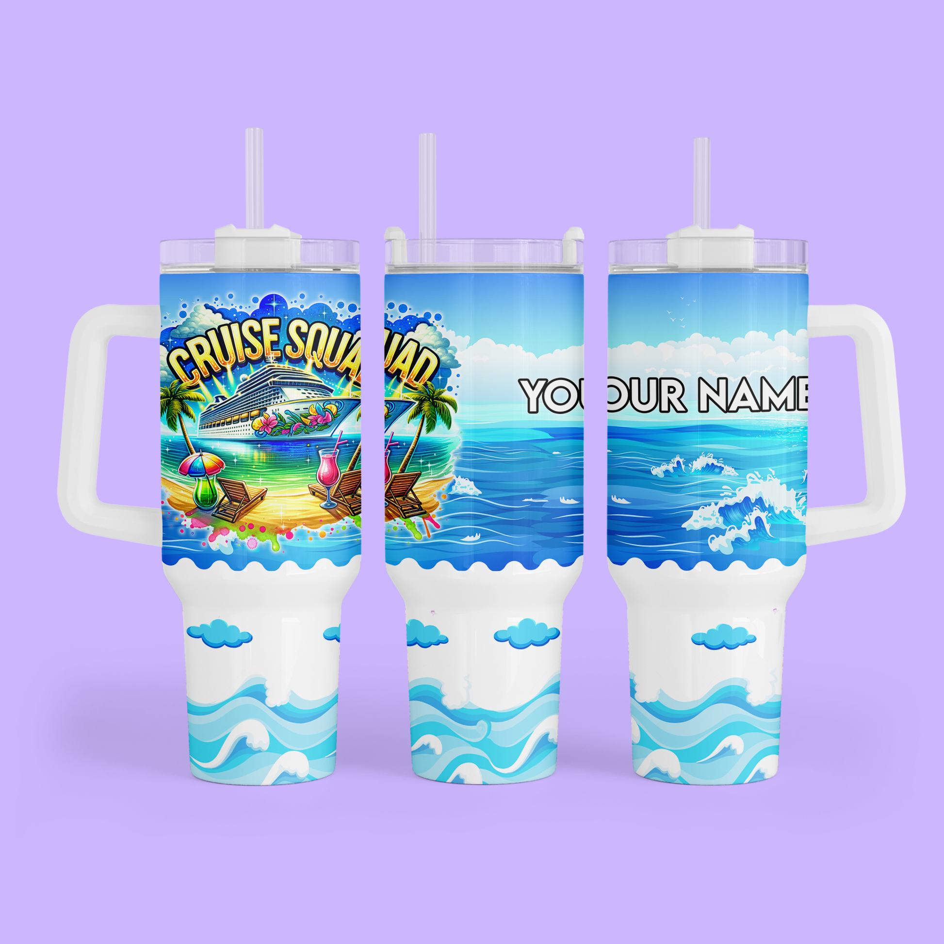 Cruise 40 oz Quencher Tumbler - Cruise Squad - Two Crafty Gays