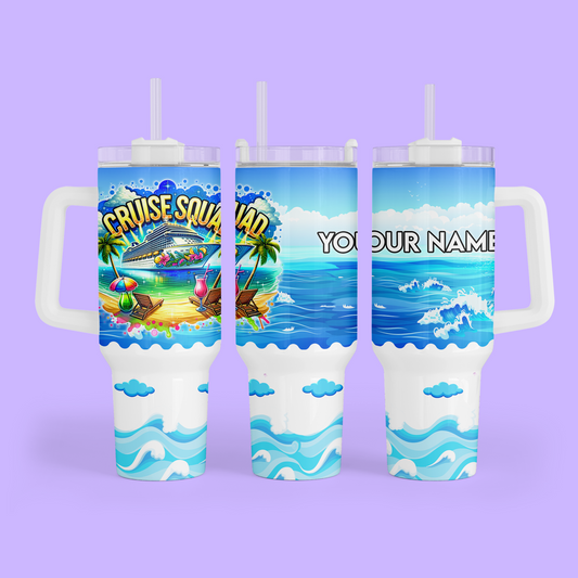 Cruise 40 oz Quencher Tumbler - Cruise Squad - Two Crafty Gays