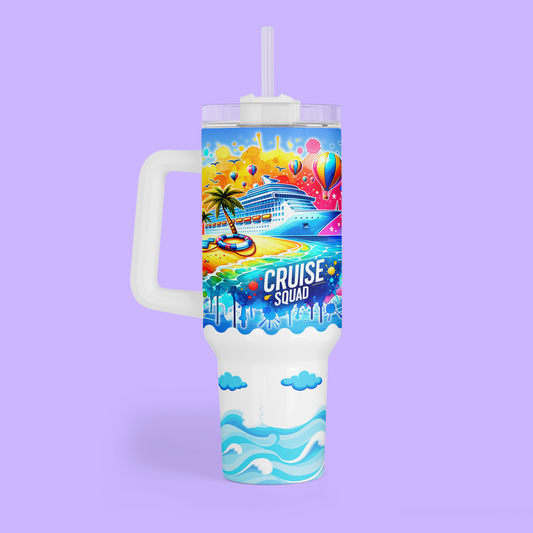 Cruise 40 oz Quencher Tumbler - Cruise Squad - Two Crafty Gays
