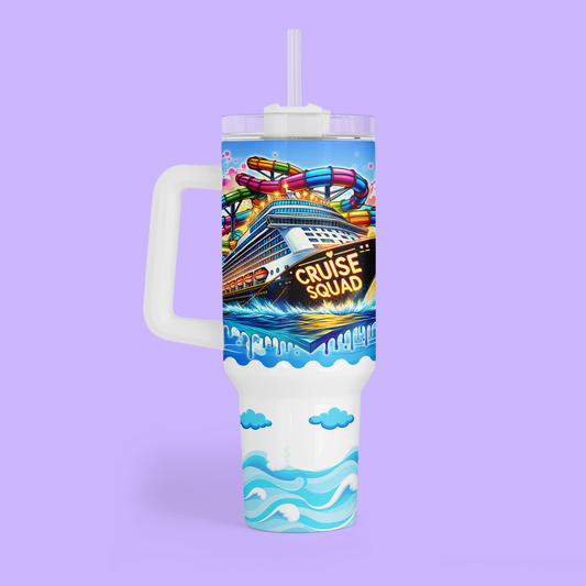 Cruise 40 oz Quencher Tumbler - Cruise Squad - Two Crafty Gays