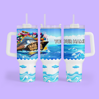 Cruise 40 oz Quencher Tumbler - Cruise Squad - Two Crafty Gays