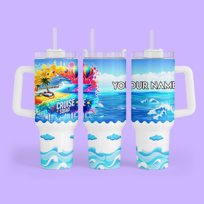 Cruise 40 oz Quencher Tumbler - Cruise Squad - Two Crafty Gays