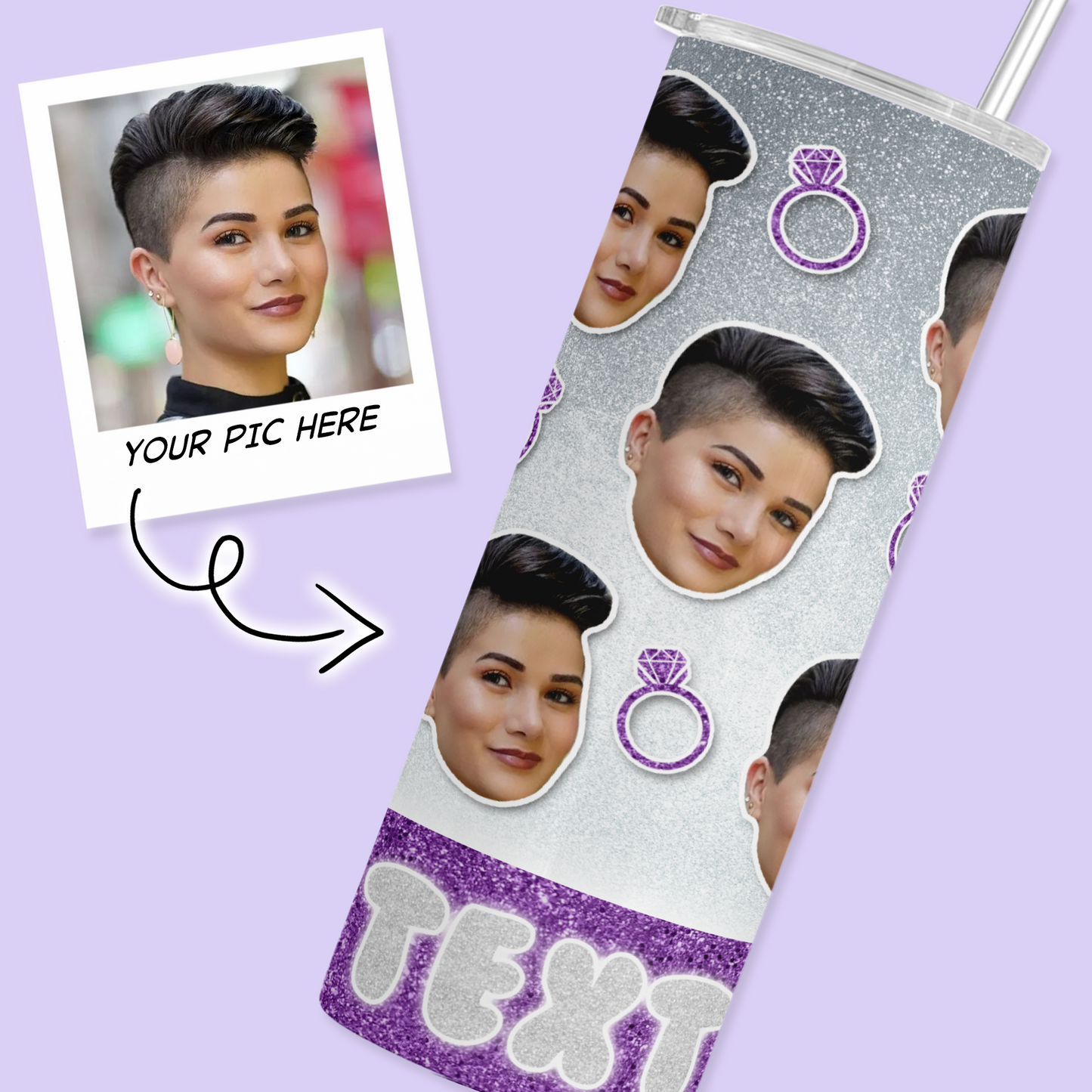 Cutout Face Personalized Tumbler - Two Crafty Gays