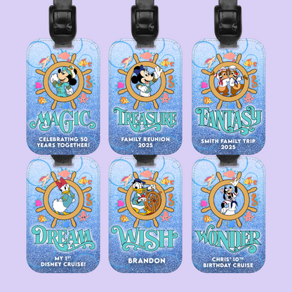 Disney Cruise Line Personalized Luggage Tag - Mickey & Friends - Two Crafty Gays
