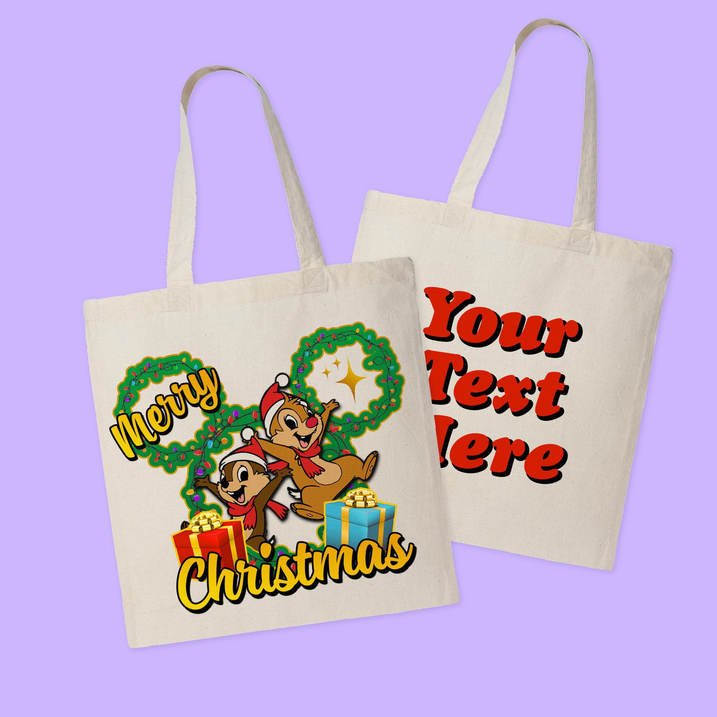 Disney Personalized Christmas Tote Bag - Two Crafty Gays