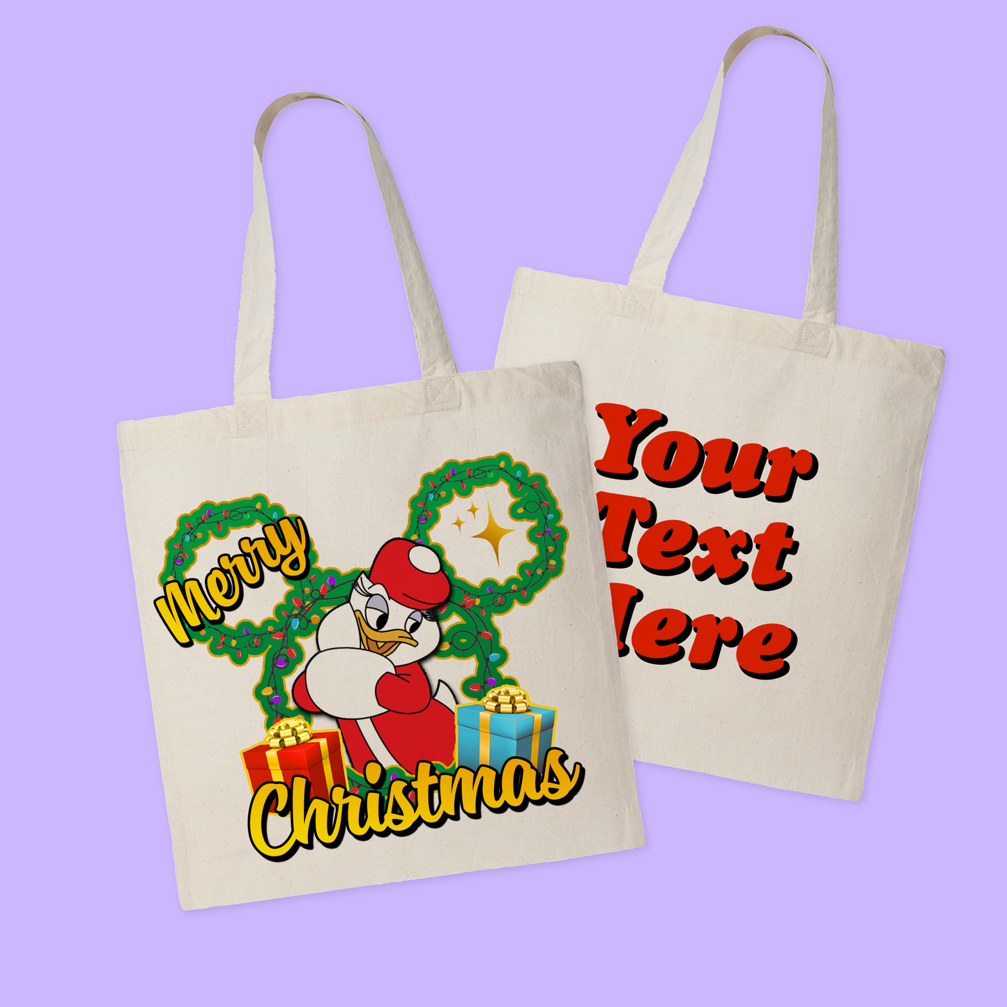 Disney Personalized Christmas Tote Bag - Two Crafty Gays